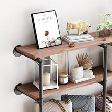 Load image into Gallery viewer, Wall Mounted Rustic Double Shelf (3 tier)