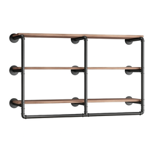 Load image into Gallery viewer, Wall Mounted Rustic Double Shelf (3 tier)