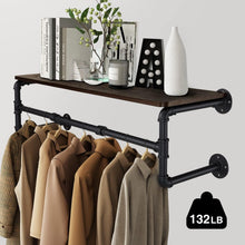 Load image into Gallery viewer, Pipe Wall Shelf & Hanging Rail