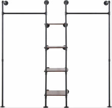 Load image into Gallery viewer, Wall Mounted Rack 2 Hang Rods & 4 Shelves