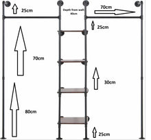 Load image into Gallery viewer, Wall Mounted Rack 2 Hang Rods & 4 Shelves