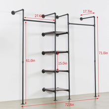Load image into Gallery viewer, Wall Mounted Rack 2 Hang Rods & 4 Shelves