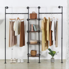 Load image into Gallery viewer, Wall Mounted Rack 2 Hang Rods & 4 Shelves