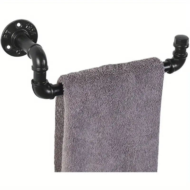 Black Rustic French Country Towel Rack