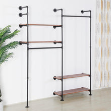 Load image into Gallery viewer, Heavy Duty Garment Rack with 4 Tier Shelves
