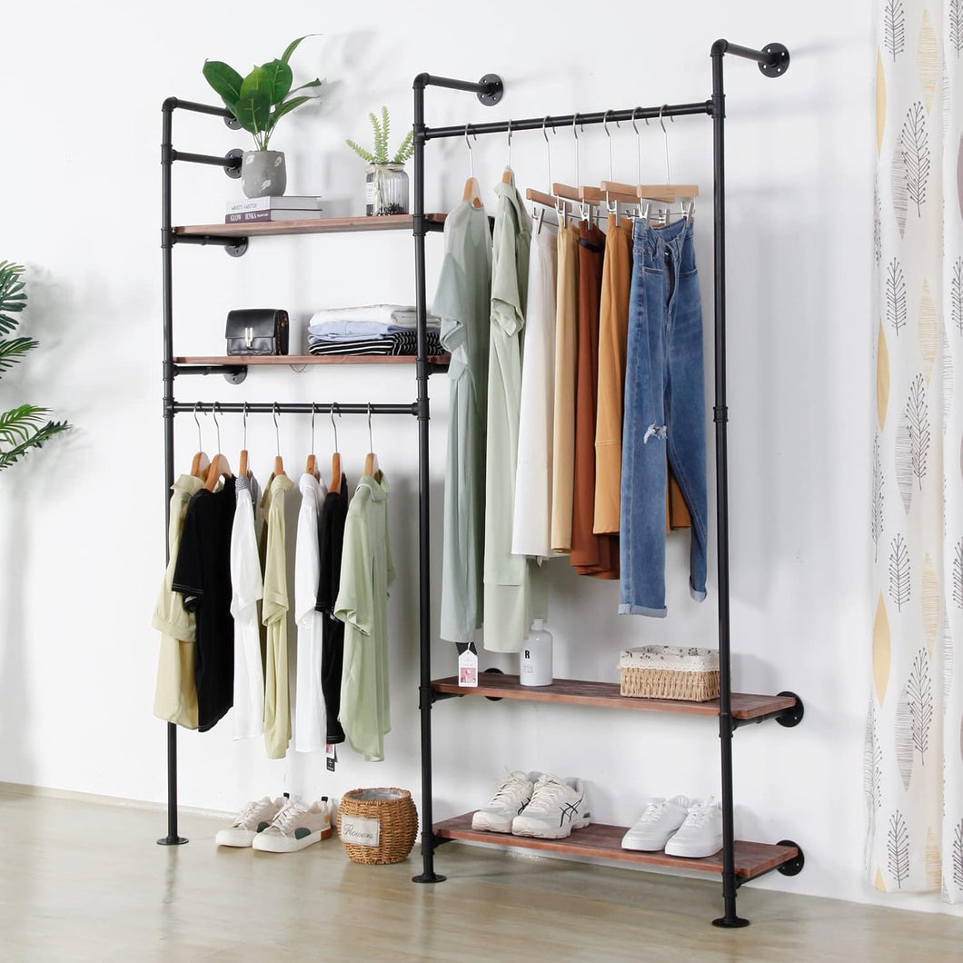 Heavy Duty Garment Rack with 4 Tier Shelves