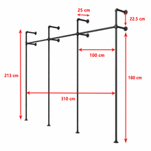 Load image into Gallery viewer, Industrial Pipe Boutique Rail
