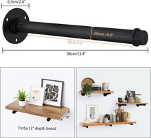 Load image into Gallery viewer, Industrial Pipe Shelf Brackets Set of 6

