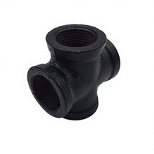 Load image into Gallery viewer, Black Cast Iron Cross Tee 4 Way
