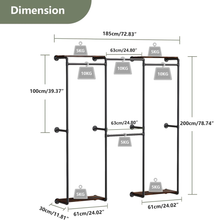 Load image into Gallery viewer, Industrial Wall-Mounted Open Wardrobe System

