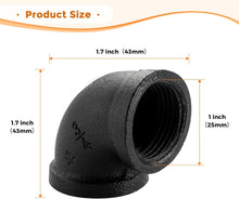 Load image into Gallery viewer, 90° bend elbow Black cast iron
