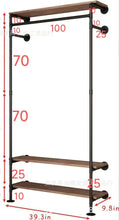Load image into Gallery viewer, Industrial Pipe Clothing Racks with Storage Shelves
