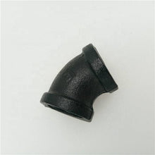 Load image into Gallery viewer, Black cast iron 45° elbow
